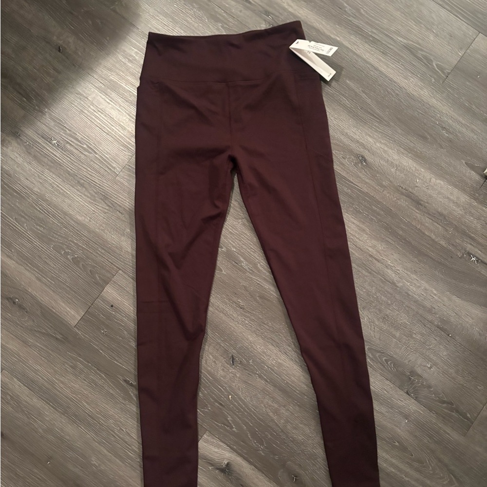 Maroon Fleece Lined Leggings